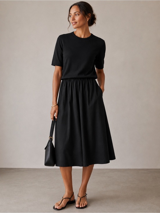 Zara Dresses & Skirts - Zara Black Short-Sleeve Knit Dress